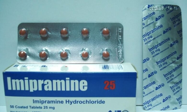 دواعي استعمال دواء اميبرامين imipramine والتجارب والجرعة والسعر والبديل‎
