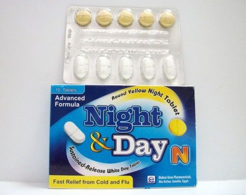 نايت آند داي إن أقراص لعلاج نزلات البرد والانفلونزا Night And Day N Tablets