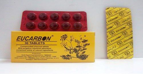 أوكاربون أقراص لعلاج الغازات والانتفاخ ومنظم لوظائف الامعاء Eucarbon Tablets